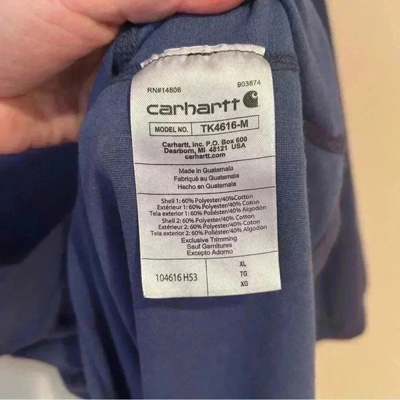 Carhartt Men’s Blue Loose Fit Heavyweight Short Sleeve Pocket T-Shirt Size XL - Picture 8 of 9